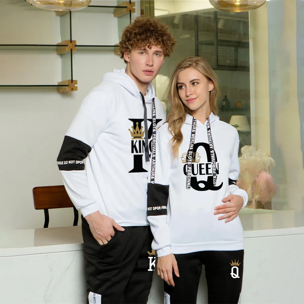 Couple Sweatshirt Sweatpants Set Fashion Casual Sports Men Tracksuit Women Man Hoodie Suit Clothing KING QUEEN Print Sportswear
Couple Sweatshirt Sweatpants Set Fashion Casual Sports Men Tracksuit Women Man Hoodie Suit Clothing KING QUEEN Print Sportswear