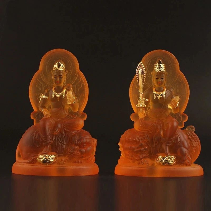 Manjushri Samantabhadra Small buddha statue Crystal Resin Lmitation glass Huayan Second Bodhisattva Car decoration Natal buddha
Manjushri Samantabhadra Small buddha statue Crystal Resin Lmitation glass Huayan Second Bodhisattva Car decoration Natal buddha