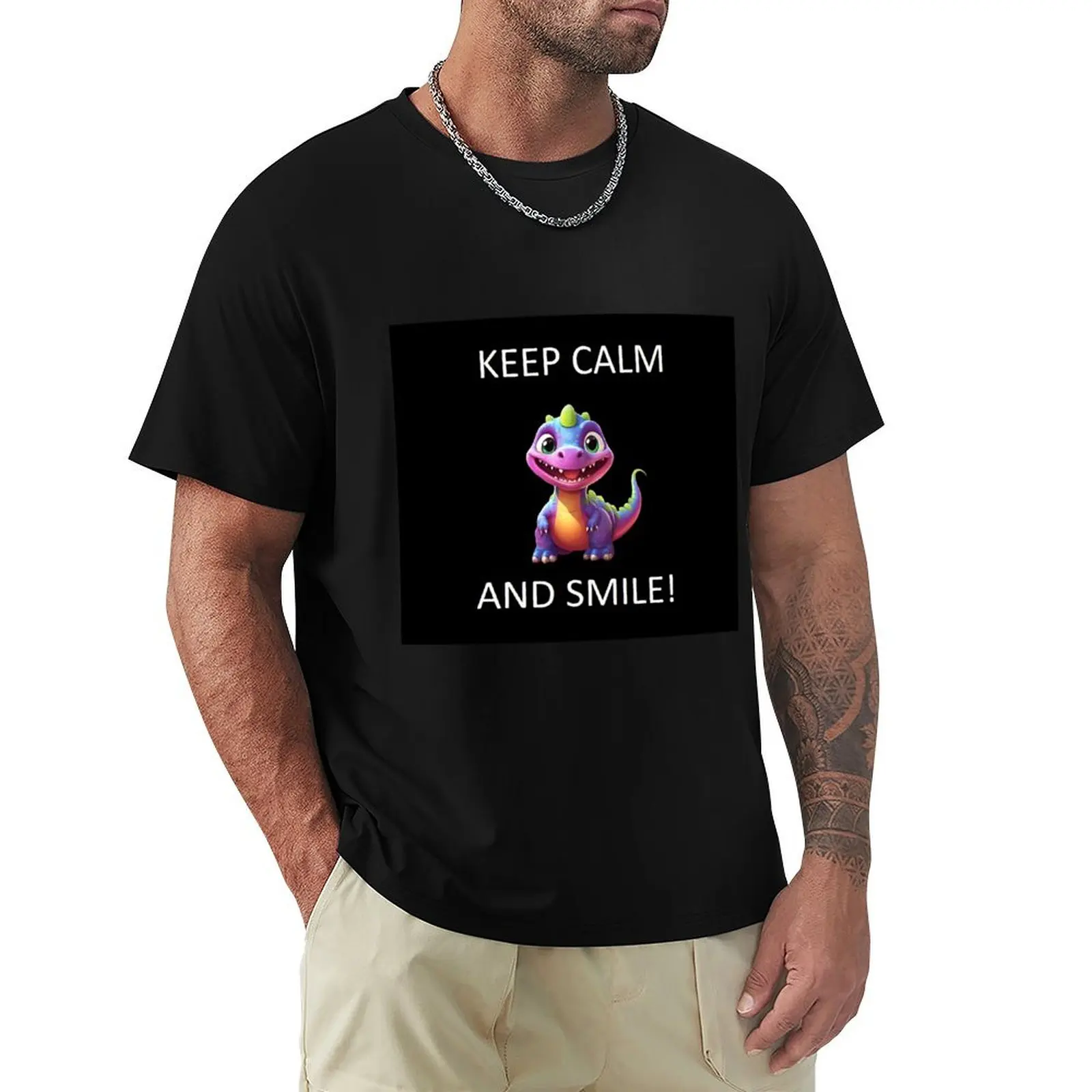 keep calm and smile dinosaur T-shirt hippie clothes heavyweights anime Men's cotton t-shirt
keep calm and smile dinosaur T-shirt hippie clothes heavyweights anime Men's cotton t-shirt