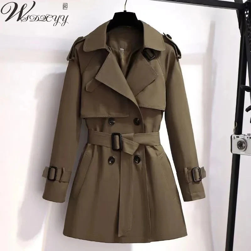 Cropped Trench Coat Women England Double Breasted Korean Windbreaker Large Size Spring Autumn Lapel Outwear Loose With Belt
Cropped Trench Coat Women England Double Breasted Korean Windbreaker Large Size Spring Autumn Lapel Outwear Loose With Belt