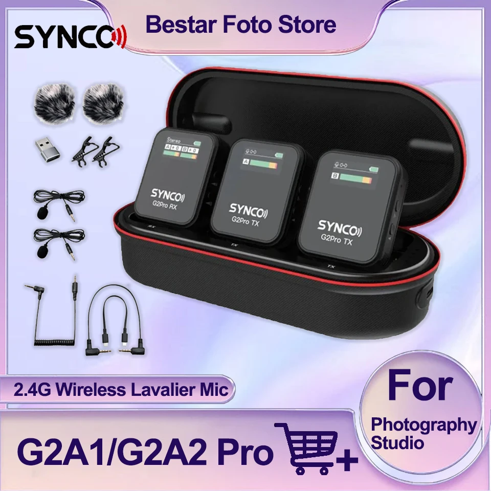 Synco G2 A1 G2 A2 Pro 2.4G Wireless Lavalier Microphone Mic System for Smartphone Table DSLR Camera Realtime Monitoring
Synco G2 A1 G2 A2 Pro 2.4G Wireless Lavalier Microphone Mic System for Smartphone Table DSLR Camera Realtime Monitoring