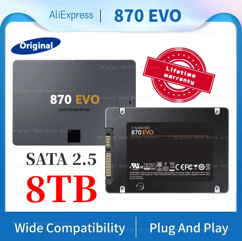 

PS5 4TB Solid State Disk 870 Evo SSD 500GB 1TB 2TB Internal Hdd Hard Drive For Sata3 2.5 Inch Laptop Desktop Pc Mlc Disco Duro