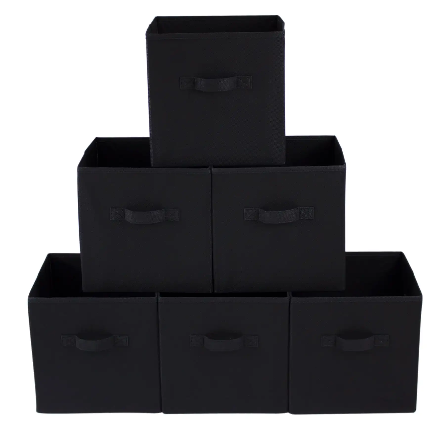 

Collapsible Cube Fabric Storage Bins (10.5" x 10.5"), Rich Black, 6 Pack