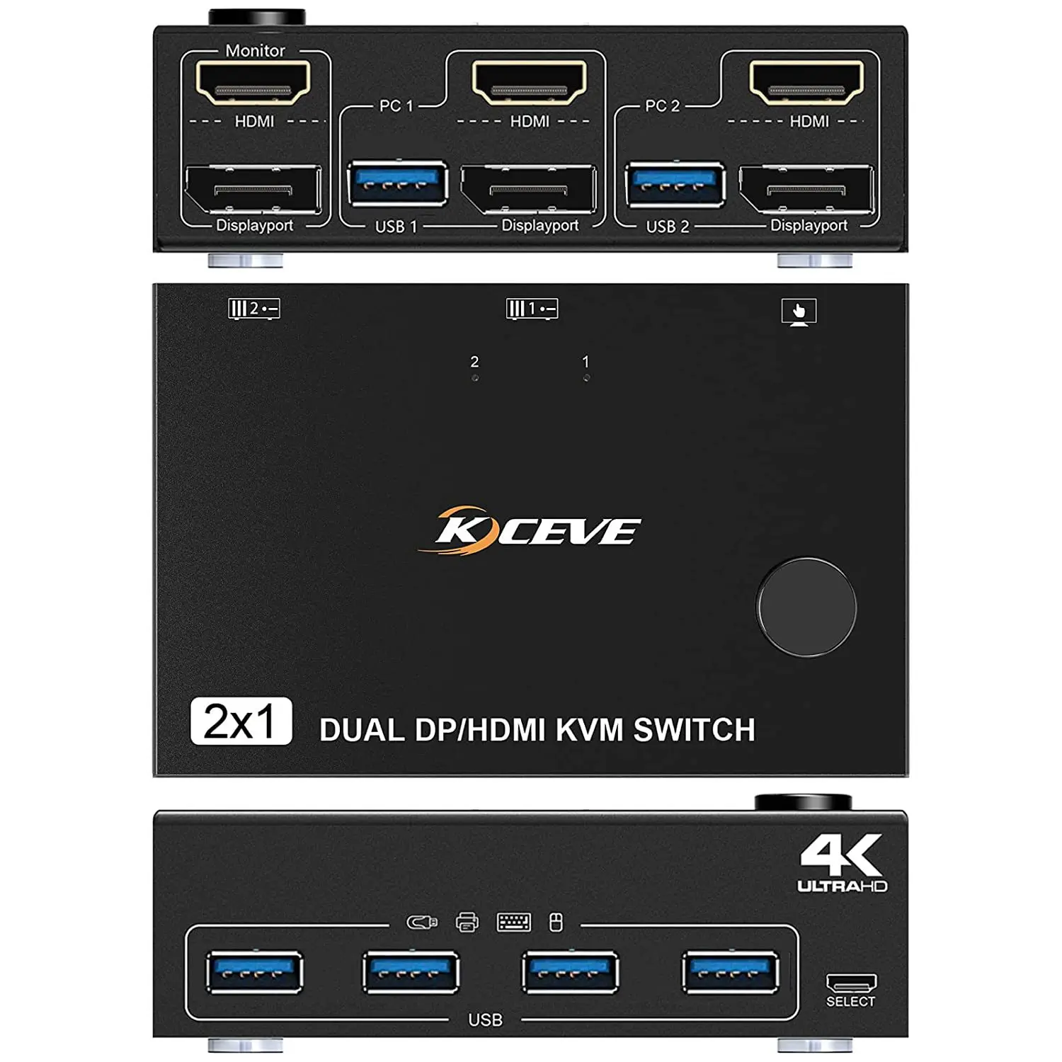 4K @ 60 Гц DP HDMI USB 3,0 двойной монитор Displayport KVM переключатель, поддерживает для 2 компьютеров совместное использование клавиатуры мыши и монитора
4K @ 60 Гц DP HDMI USB 3,0 двойной монитор Displayport KVM переключатель, поддерживает для 2 компьютеров совместное использование клавиатуры мыши и монитора