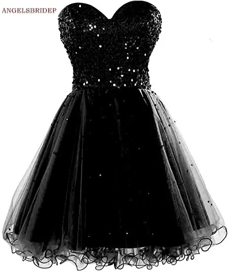 

ANGELSBRIDEP Sweetheart Short Homecoming Dresses Junior Sparkly Sequined Tulle Formal Graduation Party Gowns Hot Sale