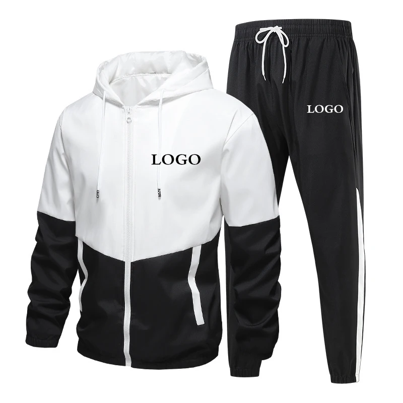 

Custom Logo Mens Casual Sportswear Suits Spring Autumn Men Hooded Jacket Pants Set Fashion School Outerwear Tracksuits