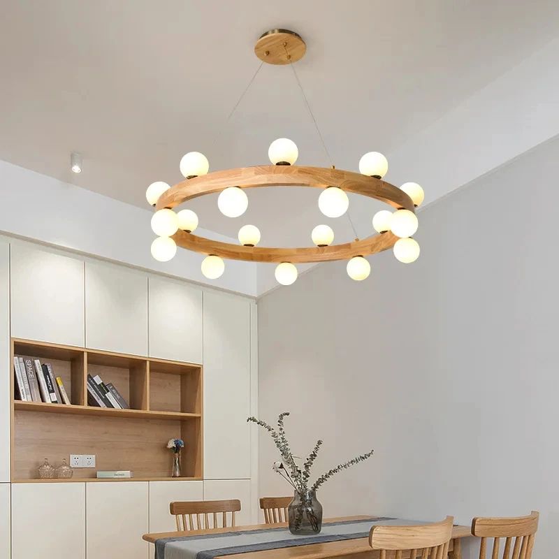 Natural Wooden Ring Chandeliers Parlor Log Hanging Lamp Dining Room Kitchen Bedroom Walnut Pendant Lights With G9 LED Bulbs
Natural Wooden Ring Chandeliers Parlor Log Hanging Lamp Dining Room Kitchen Bedroom Walnut Pendant Lights With G9 LED Bulbs
