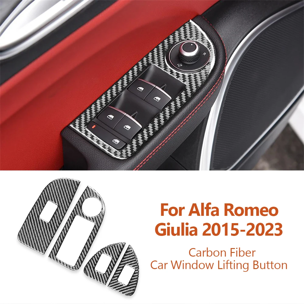 For Alfa Romeo Giulia Stelvio 2015-2023 Carbon Fiber Car Window Lifting Button Frame Decorative Stickers Auto Interior Parts
For Alfa Romeo Giulia Stelvio 2015-2023 Carbon Fiber Car Window Lifting Button Frame Decorative Stickers Auto Interior Parts