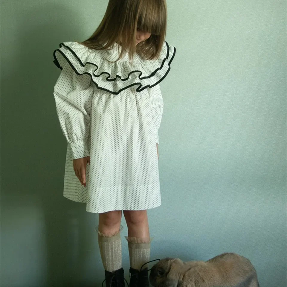 Girls Dress 2023 Fall And Winter New Polka Dot Ruffle Fashion Children Dress Cotton Cute Girls Party Dresses Children's Clothing
Girls Dress 2023 Fall And Winter New Polka Dot Ruffle Fashion Children Dress Cotton Cute Girls Party Dresses Children's Clothing