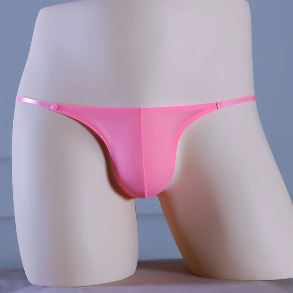 

Seamless Thong Men Low Waist Sheer See Through Underwear Bulge Panties Ice Silk Traceless Underpants Cock Pouch Gay Men Briefs