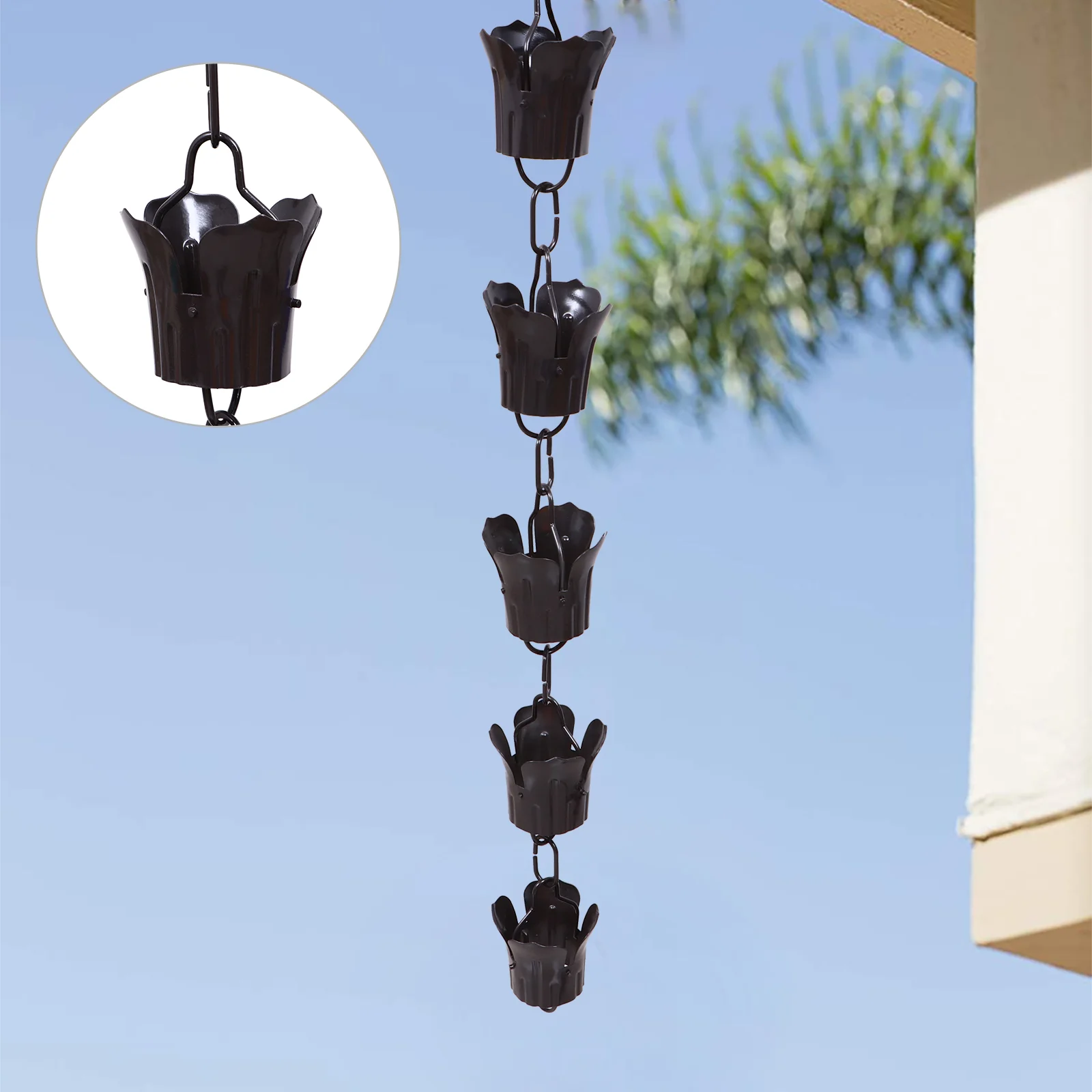 Japanese-Style Drainage Chain Villa Roof Gutter Chinese Decor Foot for Divert Downspout Metal Outdoor Chimes Hanging 
Japanese-Style Drainage Chain Villa Roof Gutter Chinese Decor Foot for Divert Downspout Metal Outdoor Chimes Hanging