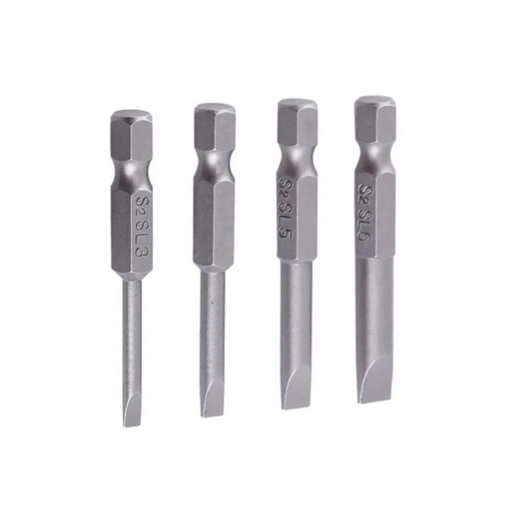 Screwdriver Bit Effortlessly Unscrew Screws with 4Pcs 50mm Slotted Screwdriver Bits with Magnetic Head and 1/4in Hex Shank
Screwdriver Bit Effortlessly Unscrew Screws with 4Pcs 50mm Slotted Screwdriver Bits with Magnetic Head and 1/4in Hex Shank