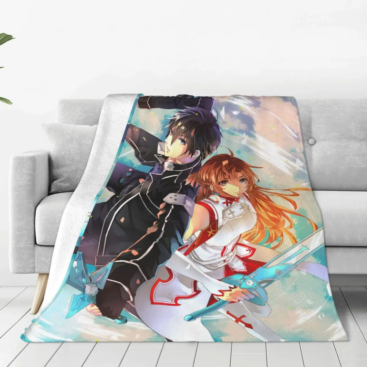 Asuna Yuuki Kazuto Kirigaya Blankets Fleece Summer Autumn Winter Sword Art Online Anime Soft Throw Blanket for Bed Travel Quilt
Asuna Yuuki Kazuto Kirigaya Blankets Fleece Summer Autumn Winter Sword Art Online Anime Soft Throw Blanket for Bed Travel Quilt