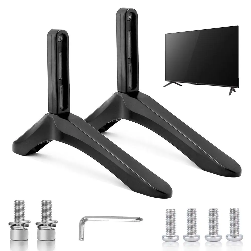 

Universal TV Base Pedestal Feet TV Stand Mount Table Top 1Pair TV Legs With Mounting Tools Mounting Holes Distance 2.16in/5.5cm