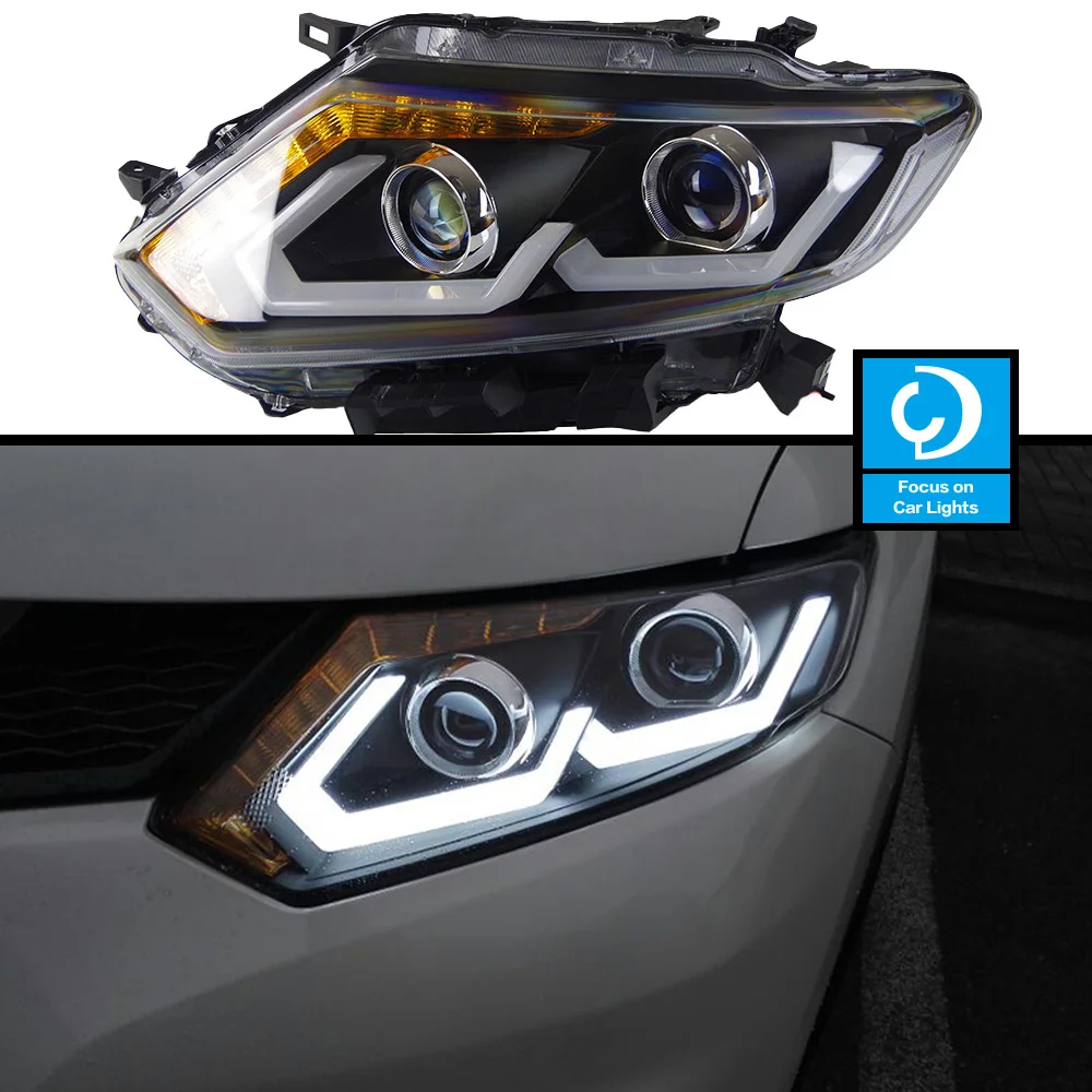 

Car Front Headlights For Nissan X-Trail Xtrail LED HeadLamp Styling Dynamic Turn Signal Lens Automotive Accessories Assembly 2PC