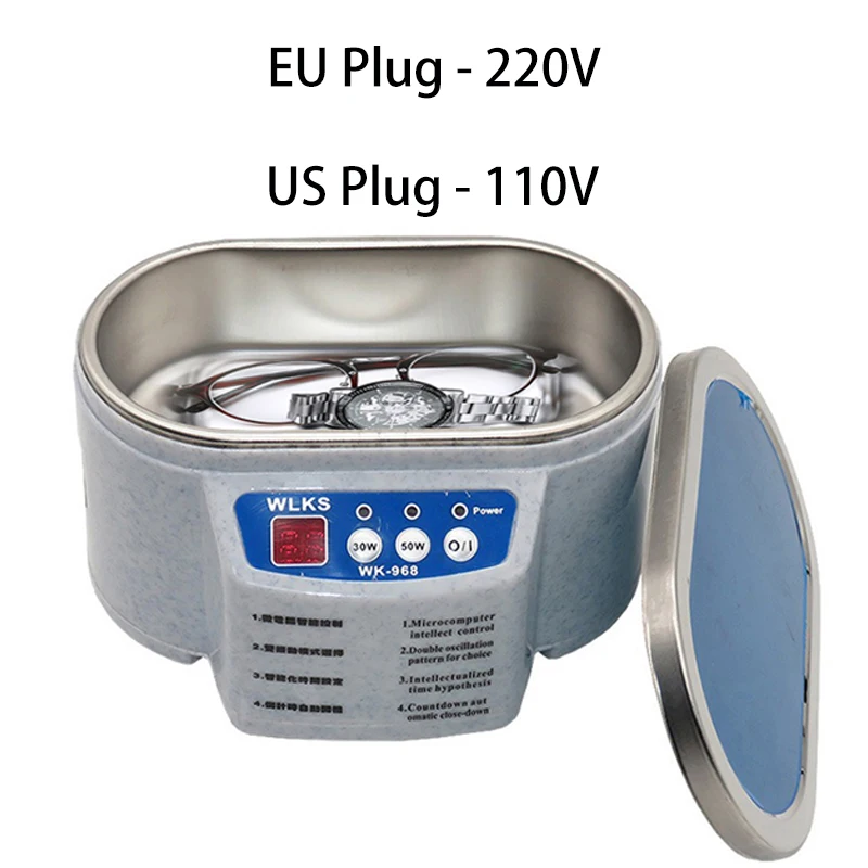 Ultrasonic Cleaner 30/50W Sonicator Bath 40Khz Degas For Watches Contact Lens Glasses Denture Teeth Electric Makeup Razor
Ultrasonic Cleaner 30/50W Sonicator Bath 40Khz Degas For Watches Contact Lens Glasses Denture Teeth Electric Makeup Razor