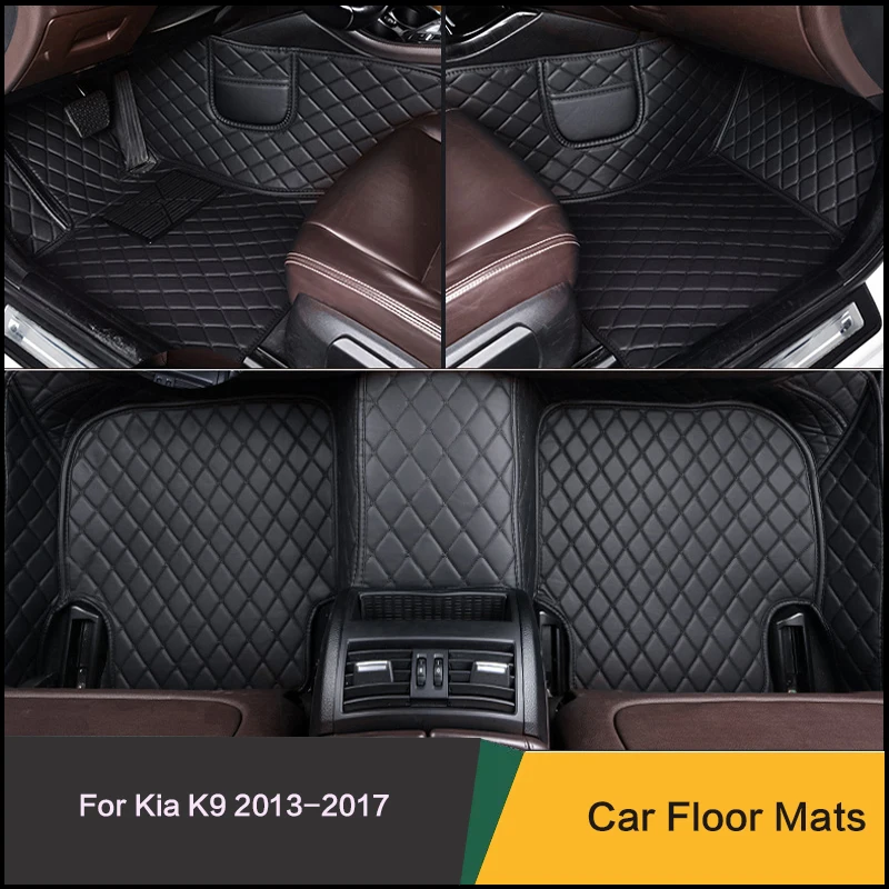 

Custom Car Floor Mats Special For Kia K9 2013-2017 Years Leather Carpet Waterproof And Anti-slip Car Accessories