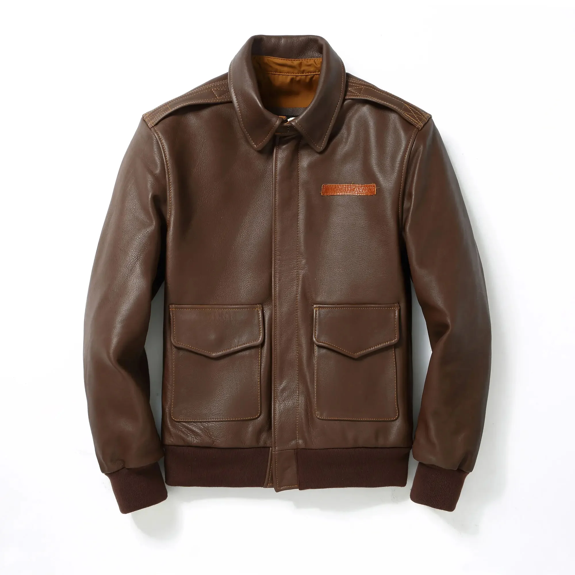 A2 leather jacket men Classical Brown top layer cowhide bomber fashion natural Winter Coat
A2 leather jacket men Classical Brown top layer cowhide bomber fashion natural Winter Coat