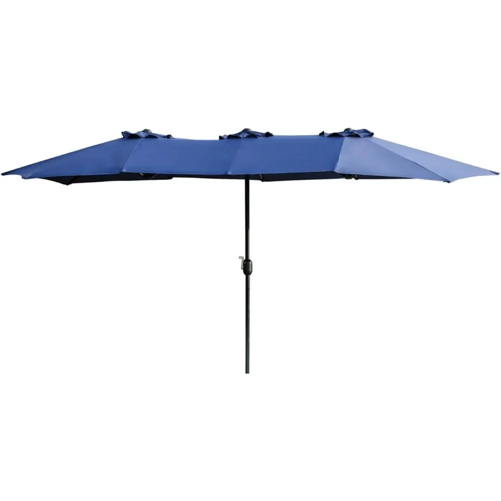 

Sunshade Umbrella, Double Sided Outdoor Umbrella Rectangular Large with Crank, 15 Ft Patio Shade Umbrella