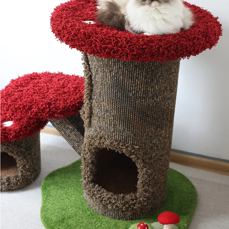 Mushroom Cat Climbing Frame Dwell Cat Nest Solid Wood Integrated Cat Jumping Platform Supplies Scratchers
Mushroom Cat Climbing Frame Dwell Cat Nest Solid Wood Integrated Cat Jumping Platform Supplies Scratchers