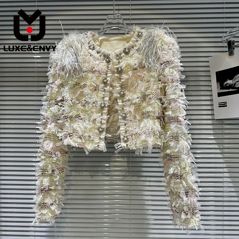 LUXE&ENVY LUXE&ENVY New Little Fragrance High Order Bright Silk Shoulder Mesh Tassel Pearl Buckle Short Coat 2023 Autumn
LUXE&ENVY LUXE&ENVY New Little Fragrance High Order Bright Silk Shoulder Mesh Tassel Pearl Buckle Short Coat 2023 Autumn