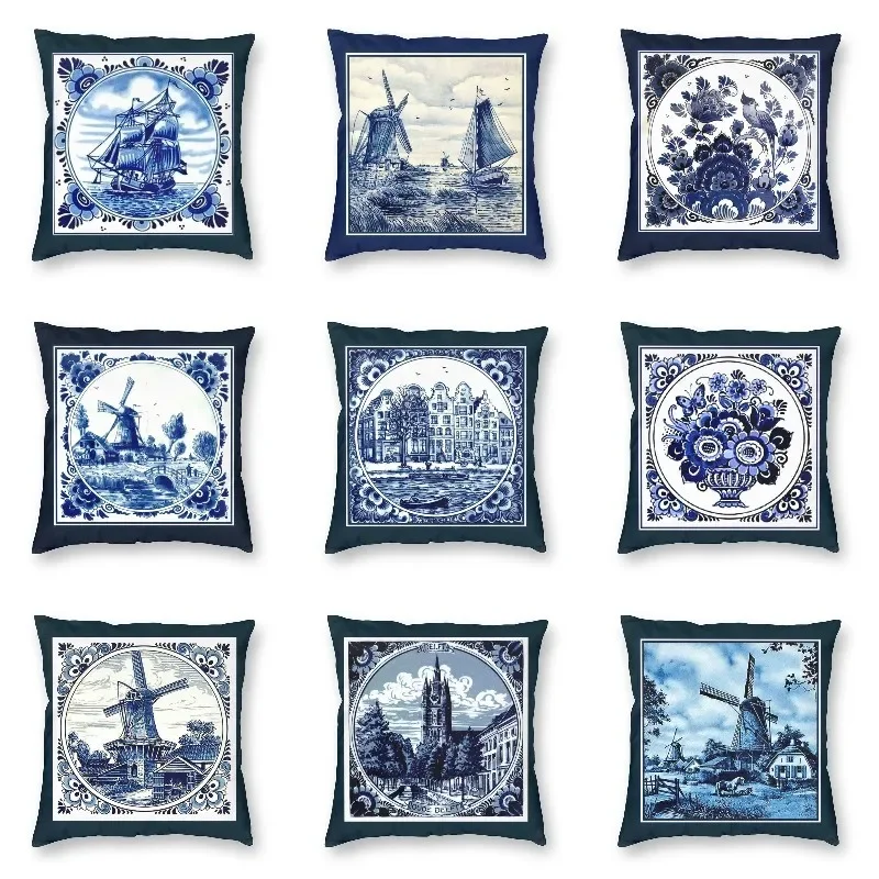 Dutch Blue Delft Vintage Sailboat Windmills Print Throw Pillow Case Home Decor Square Cushion Cover Pillowcover for Living Room
Dutch Blue Delft Vintage Sailboat Windmills Print Throw Pillow Case Home Decor Square Cushion Cover Pillowcover for Living Room