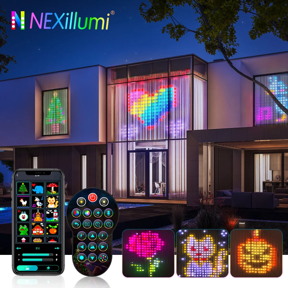 

Smart Window Curtain String Lights Color Changing Fairy Lights Smart App-Controlled LED RGB String Lights for Christmas Wedding