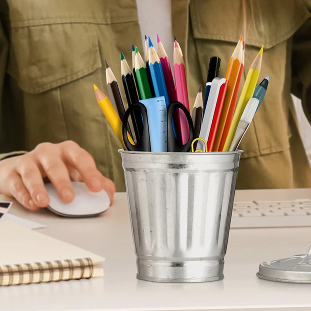 Galvanized Trash Can Lid Mini Desktop Wastebasket Garbage Bin Countertop Pencil Cup Holder Office Trash Cans Home Office
Galvanized Trash Can Lid Mini Desktop Wastebasket Garbage Bin Countertop Pencil Cup Holder Office Trash Cans Home Office