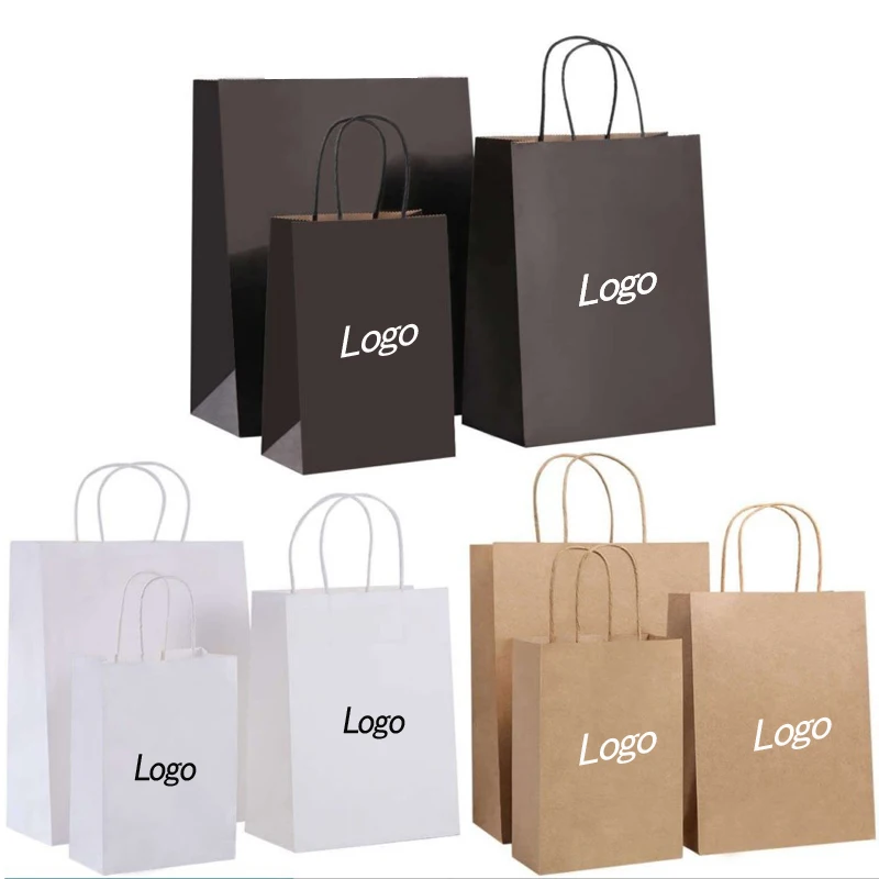 

Customized product、Custom printed biodegradable shopping bags with handle,packaging brown kraft paper bag