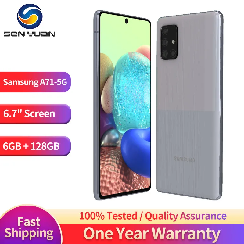 Samsung Galaxy A71 5G A716U1 6.7" 6GB RAM 128GB ROM Exynos Octa Core 4 Camera NFC Original Unlocked 5G Mobile Cell phone
Samsung Galaxy A71 5G A716U1 6.7" 6GB RAM 128GB ROM Exynos Octa Core 4 Camera NFC Original Unlocked 5G Mobile Cell phone