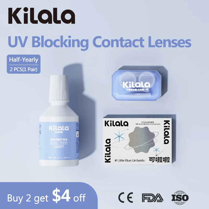 

KILALA Contact Lenses Anti UV Myopia Contact Lenses for 6 Months Vision Diopter Correction With Degree Soft Lens 2pcs