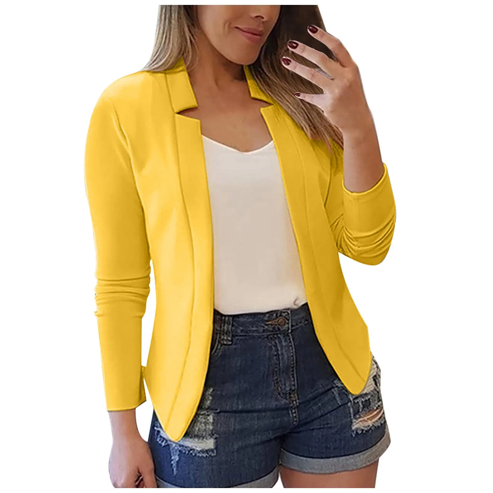 Women Blazers Solid Long Sleeve Turn-down Collar Single Bottom Slim Classic Suits Coat Office Ladies Pocket Thin Cardigan Jacket
Women Blazers Solid Long Sleeve Turn-down Collar Single Bottom Slim Classic Suits Coat Office Ladies Pocket Thin Cardigan Jacket