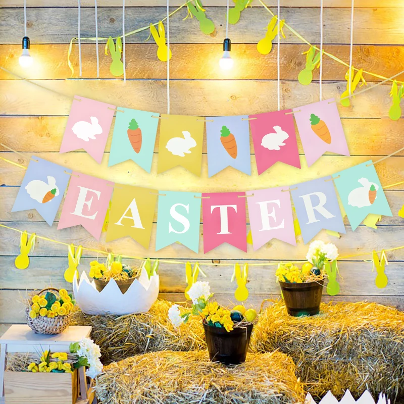 Cute Rabbit Carrot Easter Banner Paper Bunting Garland Banners Flags DIY Easter Party Decoration Baby Shower Birthday Decoration
Cute Rabbit Carrot Easter Banner Paper Bunting Garland Banners Flags DIY Easter Party Decoration Baby Shower Birthday Decoration