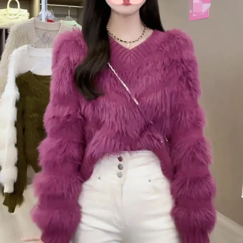Fluffy Sweater Women Knitted Pullover Faux Mink Sweater Korean Fashion Loose Tops Kawaii Clothing Long Sleeve Y2k Clothes
Fluffy Sweater Women Knitted Pullover Faux Mink Sweater Korean Fashion Loose Tops Kawaii Clothing Long Sleeve Y2k Clothes