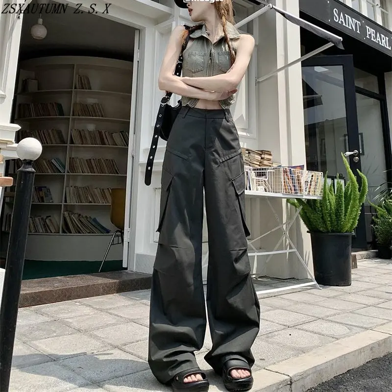 New Casual Cargo Pants Spice Girl American Vintage Wild Loose Straight Trousers Female High Waist Streetwear Trend Slim Pantalon
New Casual Cargo Pants Spice Girl American Vintage Wild Loose Straight Trousers Female High Waist Streetwear Trend Slim Pantalon