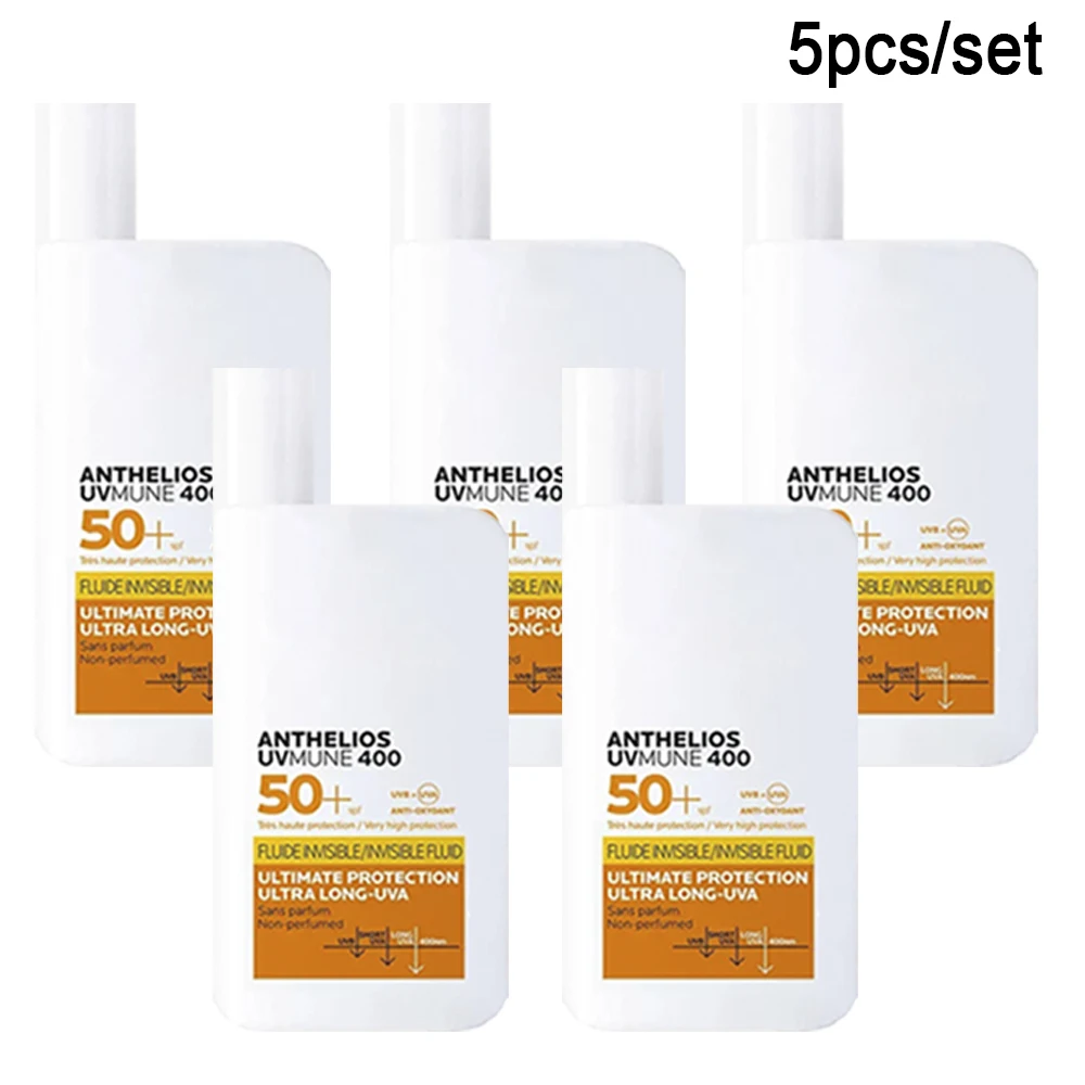 

5pcs Anthelios UVMUNE 400 50+ SPF UVB/UVA Antioxidant Sunscreen sunblock Fluide Invisible Nvisibl Fluid Sun Cream Yellow 50ML