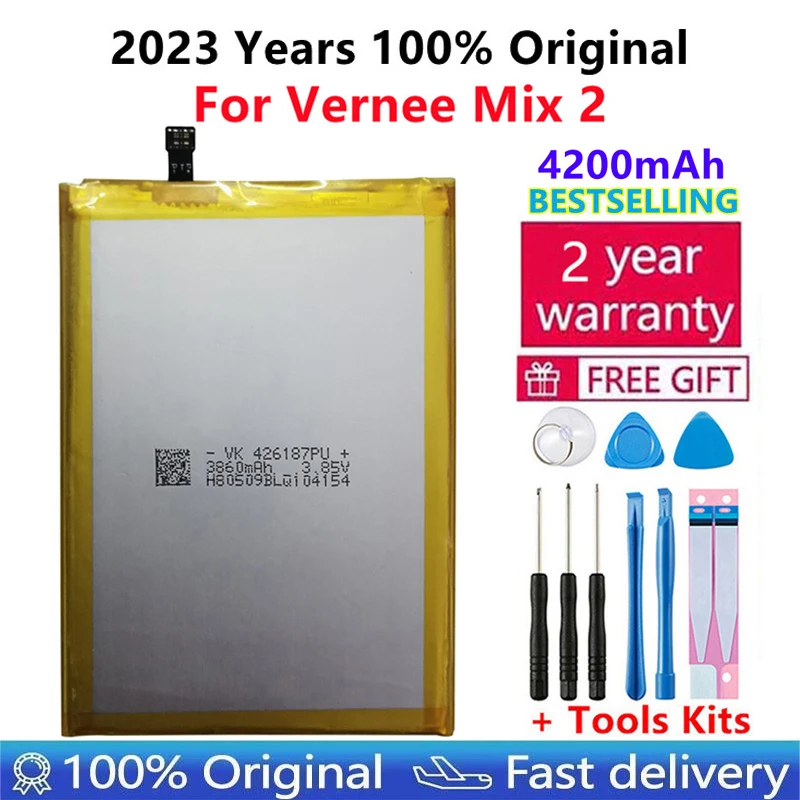 

100% New Vernee Mix2 Battery High Quality 4200mAh 3.8V Li-ion Battery Replacement For Vernee Mix 2 Smartphone Battery