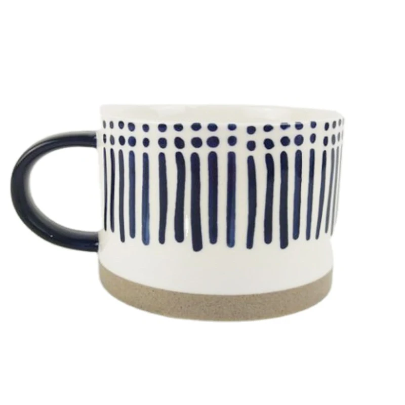 

Креативная керамическая чайная кружка, уникальный рельефный дизайн, чашка для завтрака, ручная роспись, синяя грубая глина, молока, овса, чашка для воды, винтажная японская