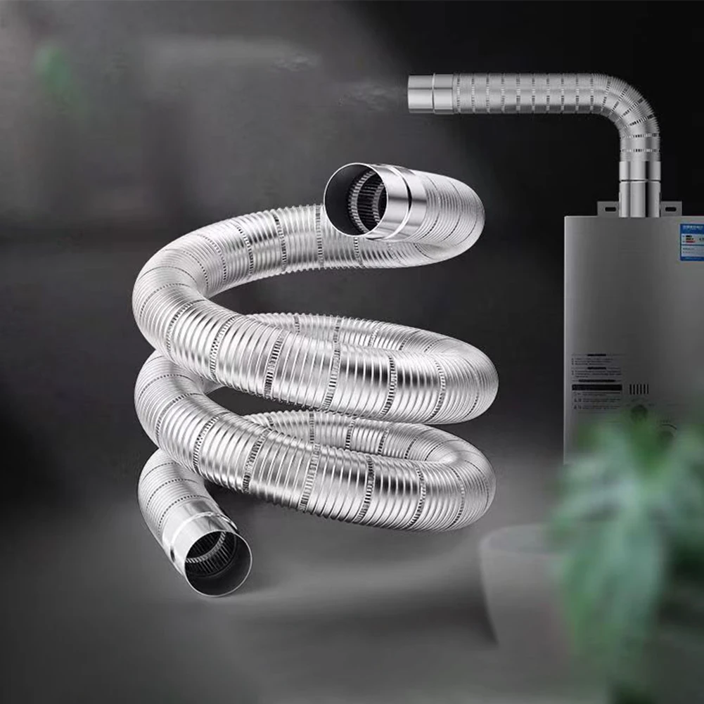 

Elbow Pipes Chimney Liner Bend Multi Flue Stove Pipe Stretching Flexible Hose Stainless-Steel Heater Exhaust Tube Connector