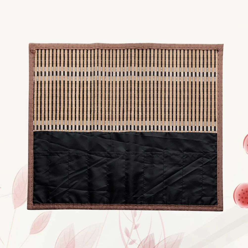 

1PC Bamboo Portable Rolling Calligraphy Brush Roll Holder Case Storage Organizer (Size L, 8 Slots)