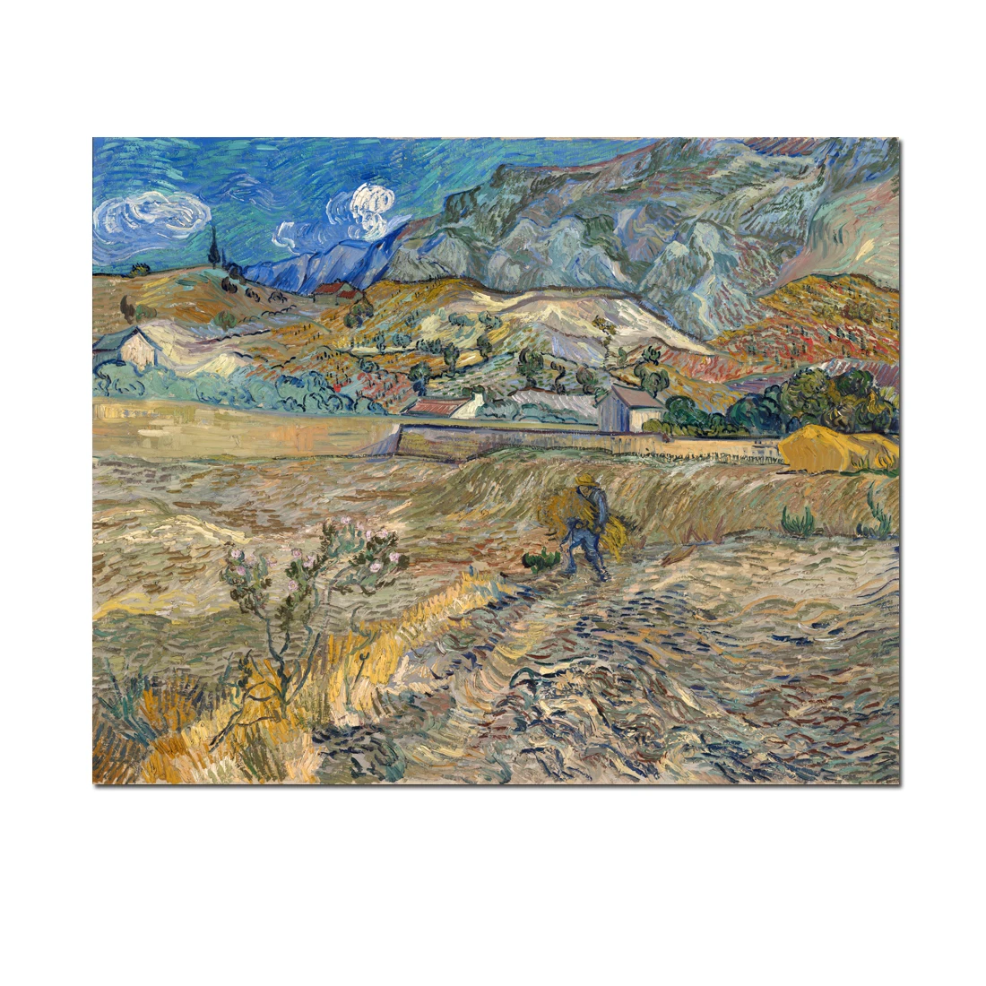 

Enclosed Field with Peasant Landscape by Van Gogh Hand Painted Oil Painting Reproduction Artwork Canvas Art Wall Decor