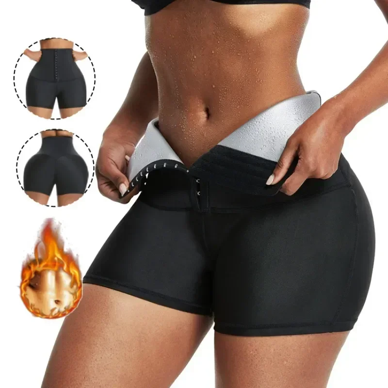 

Thermo Sweat Shaper Shorts Weight Body Leggings Sauna Women Fitness Waist Trainer Shapewear Pants Hot Slimming Tummy Sweat Loss