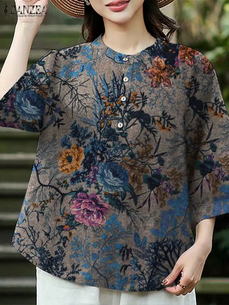 Casual 3/4 Sleeve Loose Tunic Tops ZANZEA Women Vintage Floral Printed Blouse Spring Bohemian Blusas Summer Retro Shirt Chemise
Casual 3/4 Sleeve Loose Tunic Tops ZANZEA Women Vintage Floral Printed Blouse Spring Bohemian Blusas Summer Retro Shirt Chemise