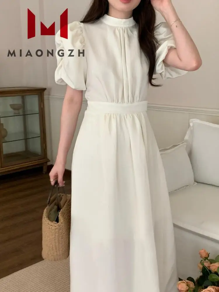 Fashion White Backless Dresses Women Stand Collar Short Sleeve Elegant Long Summer Lace-up Solid Evening Women's Party Dress New
Fashion White Backless Dresses Women Stand Collar Short Sleeve Elegant Long Summer Lace-up Solid Evening Women's Party Dress New
