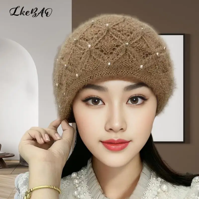 

Women Winter Hat Warm Anti-shrink Women Winter Cap High Elasticity Streetwear For Holiday Women Beanie