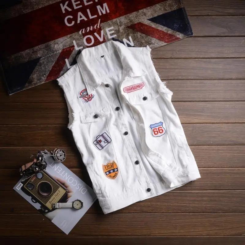 Fashion 2022 Summer Men Cowboy Vest Korean Sleeveless Embroidery Vest Slim White Ticket Denim Vest Clothes Colete Masculino
Fashion 2022 Summer Men Cowboy Vest Korean Sleeveless Embroidery Vest Slim White Ticket Denim Vest Clothes Colete Masculino