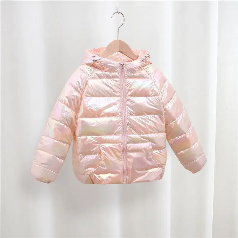 

Spring Autumn Girls Light Thin Down Jacket Hooded Kids Boys Baby New Colorful Child Coats Promotions Christmas Present 1 2 Years