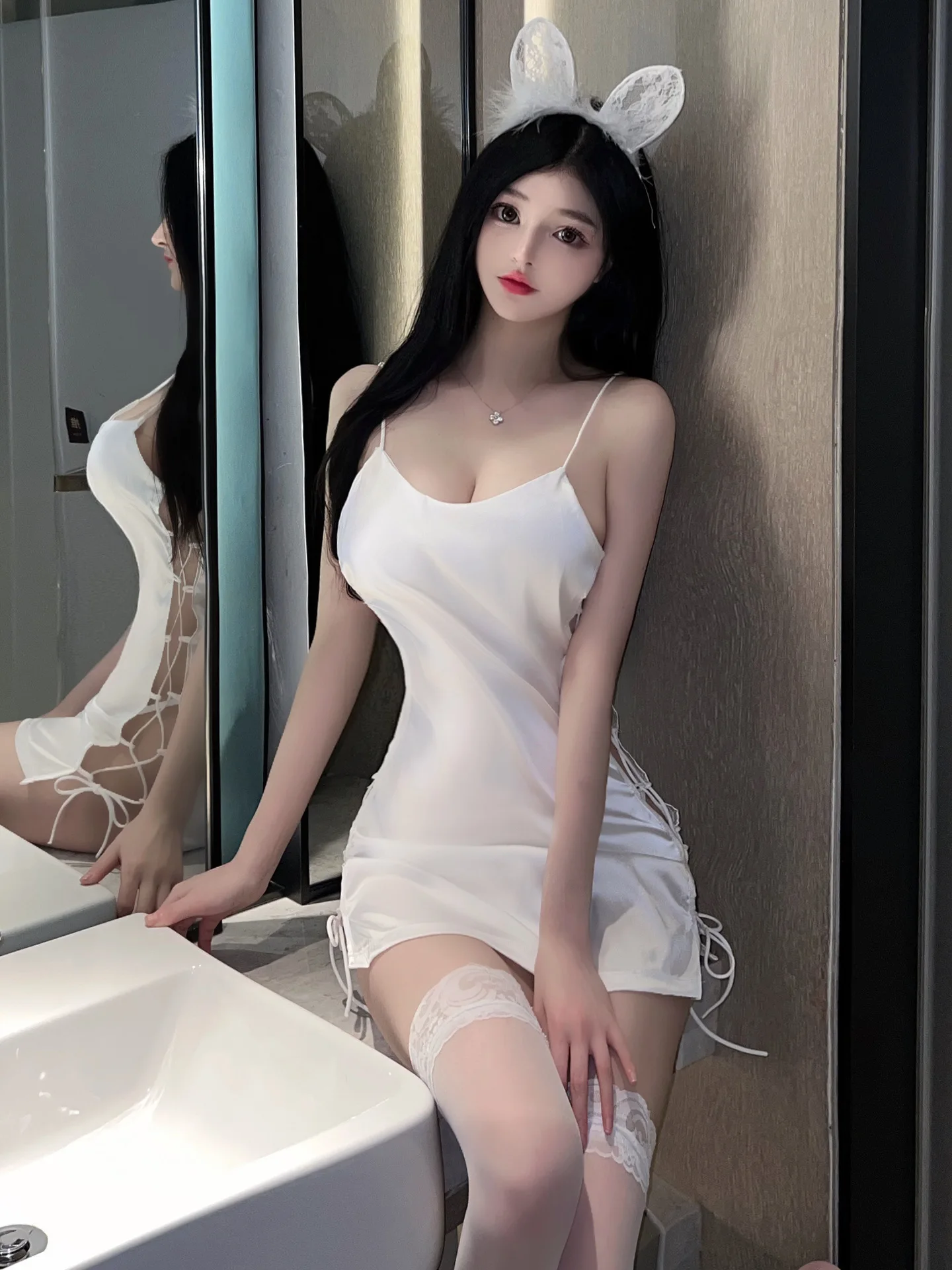 Sexy Pure Desire Temptation Side Lace Up Silk Smooth Satin Passion Strap Dress Elegant Sweet Korean Tops S860
Sexy Pure Desire Temptation Side Lace Up Silk Smooth Satin Passion Strap Dress Elegant Sweet Korean Tops S860