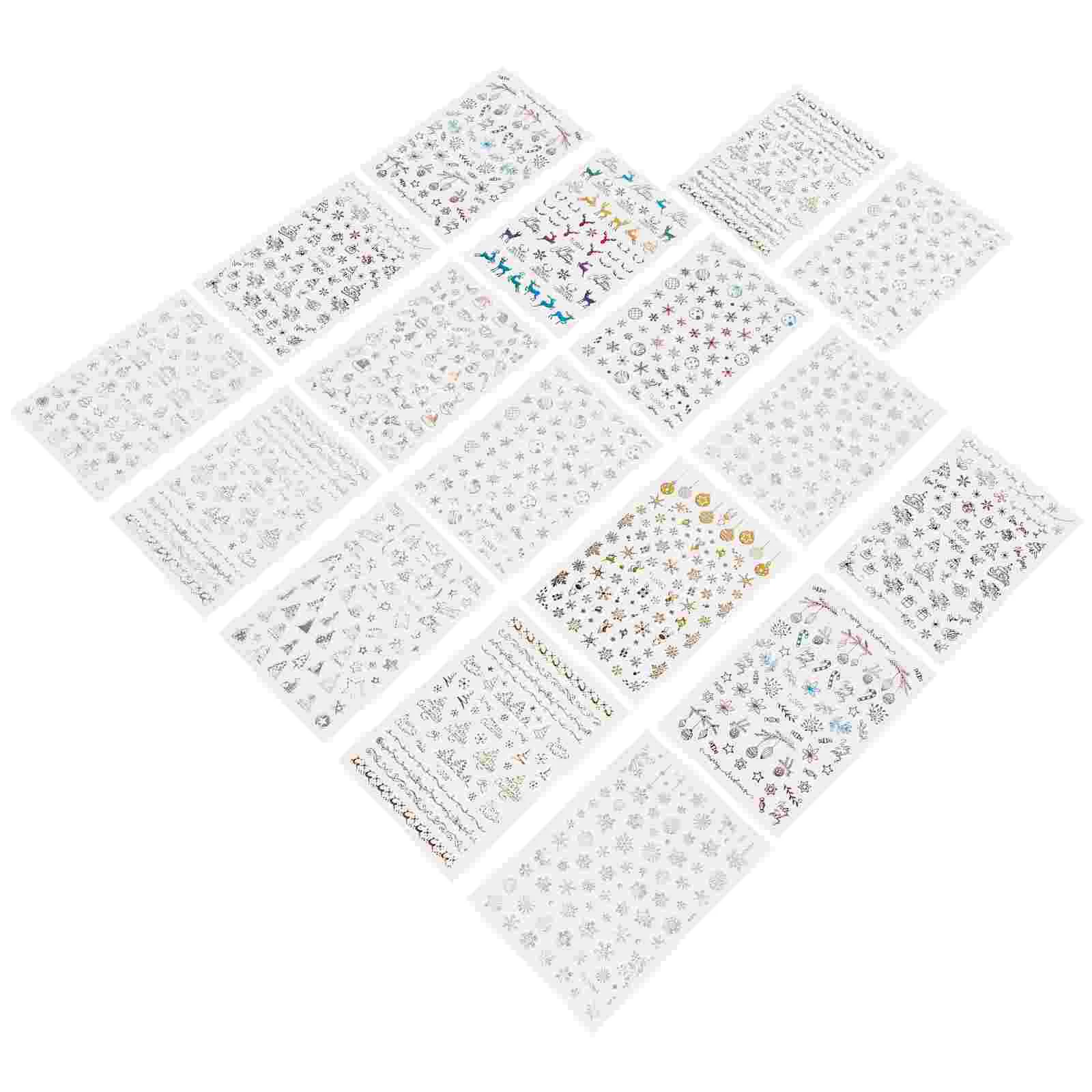 16 Sheets Christmas Nail Art Stickers Pedicure Adhesive Decal Party Decals Tattoos for Nails Manicure Design Decoration
16 Sheets Christmas Nail Art Stickers Pedicure Adhesive Decal Party Decals Tattoos for Nails Manicure Design Decoration