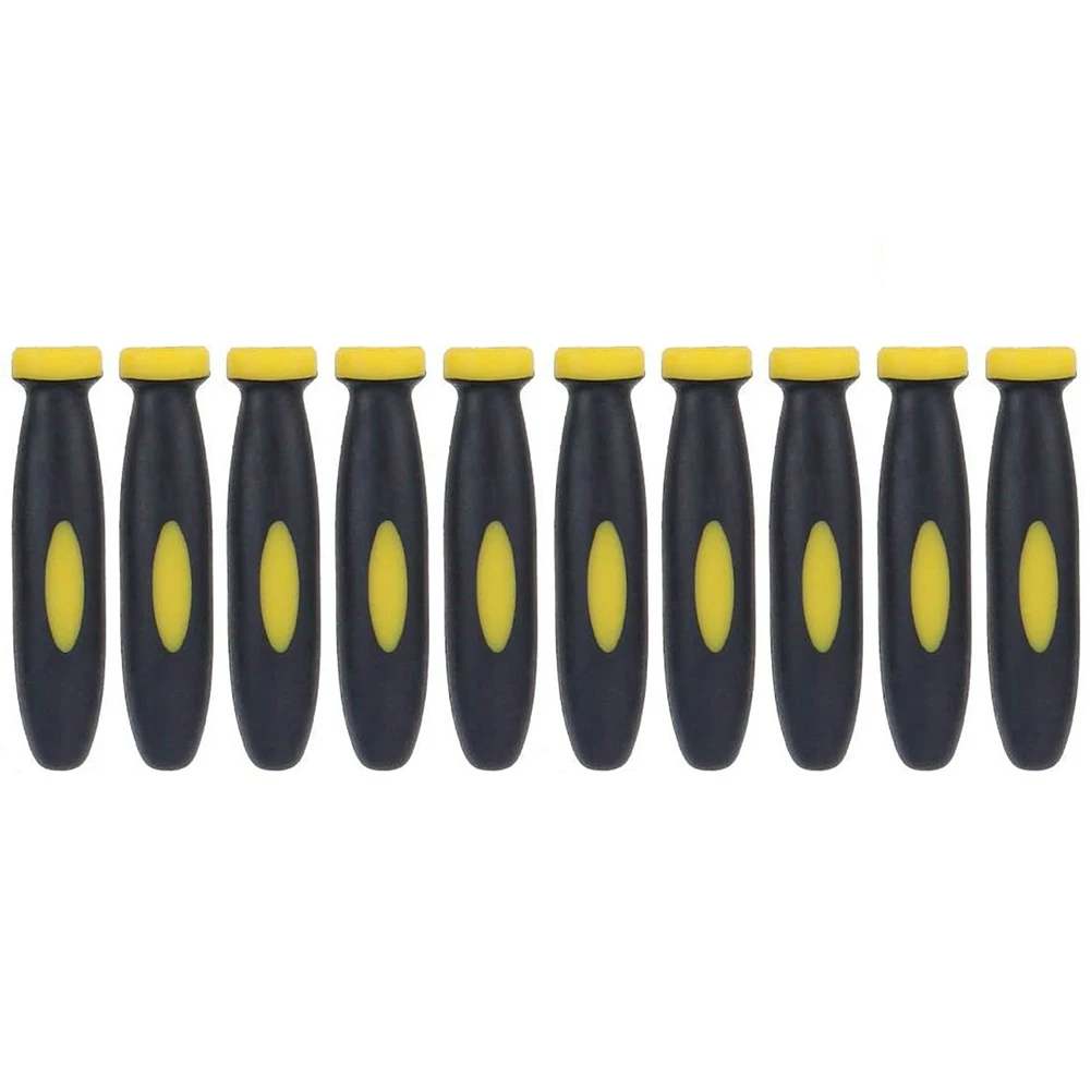 

10pcs Rubber File Handles 2.36x0.19 Inch Black Yellow Handle Hole Diameter 3mm For Small Files Hand Tools Accessories